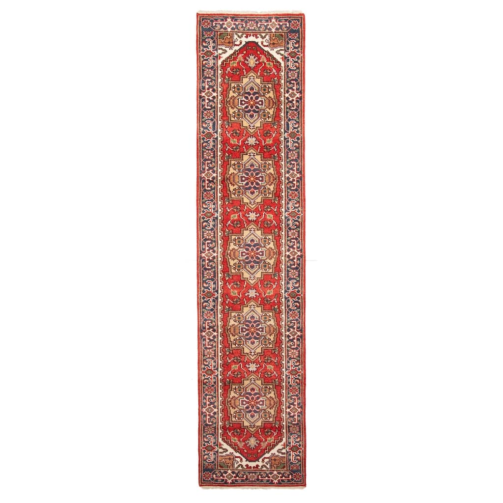 ECARPETGALLERY Hand-knotted Serapi Heritage Red Wool Rug - 2'6 x 11'10