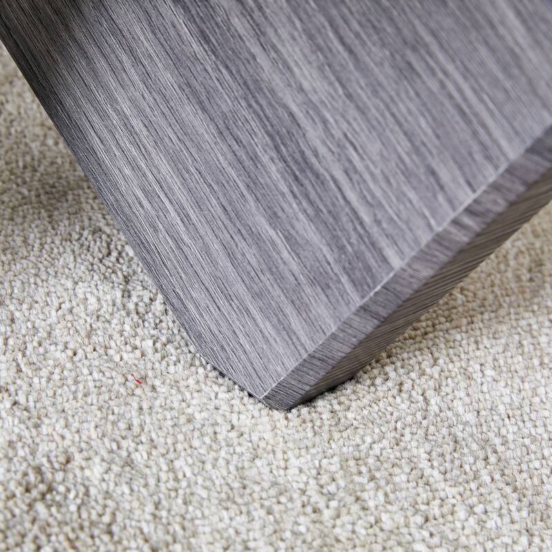33.4" Modern Round Coffee Table with Clear Tempered Glass Top and MDF Legs for Living Room