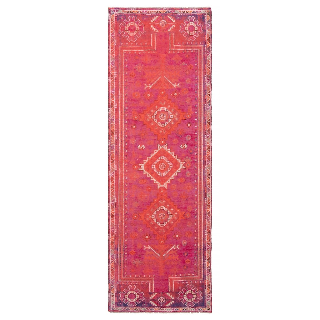 ECARPETGALLERY Hand-knotted Melis Vintage Violet Wool Rug - 4'0 x 12'1
