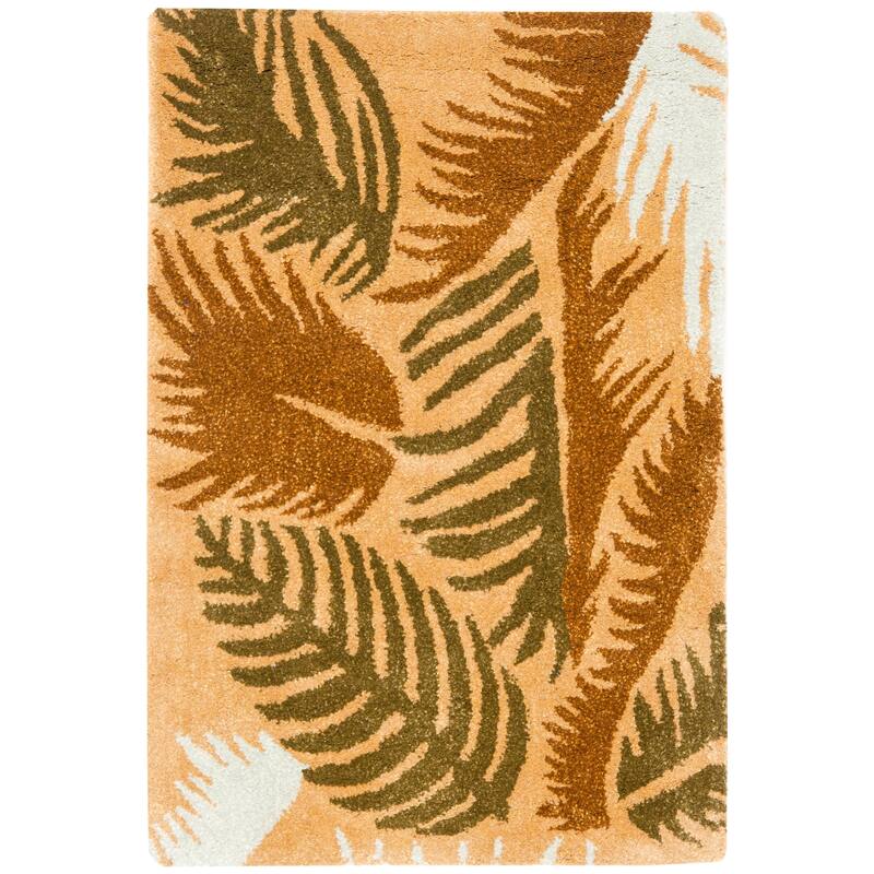 SAFAVIEH Handmade Soho Voinea N.Z. Wool Fern Rug - 2' x 3' - Taupe/Multi