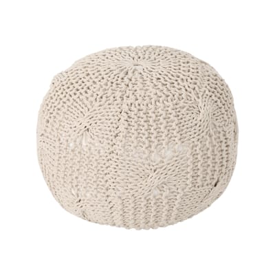 Cotton Round Pouf，Siutable For Your Living Room, Bedroom Or Entryway
