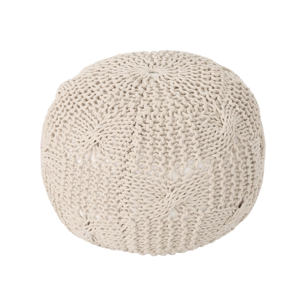 Cotton Round Pouf，Siutable For Your Living Room, Bedroom Or Entryway
