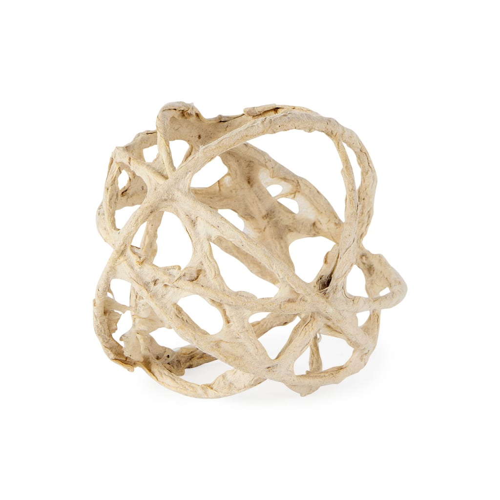 Kali Small Beige Decorative Metal & Paper Object