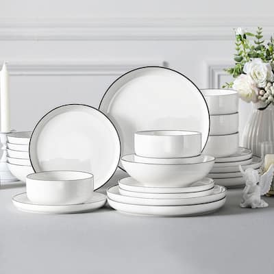 MALACASA LUNA 24-piece Porcelain Dinnerware Set (Service for 6)