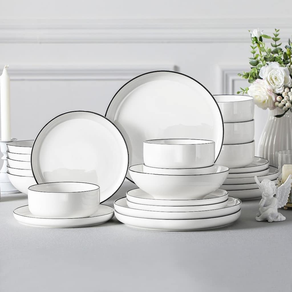 MALACASA LUNA 24-piece Porcelain Dinnerware Set (Service for 6)