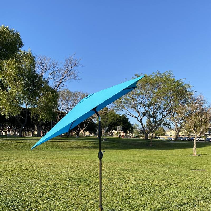 6.5 Square Patio Umbrella with Tilt and 4 Sturdy Ribs , Aqua Color