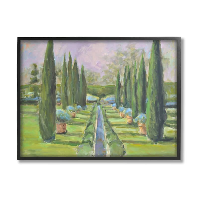 Stupell Elegant Manicured Gardens Landscaped Topiary Greenery Framed Wall Art, Design by Allayn Stevens - Green - 30 x 24 - Black