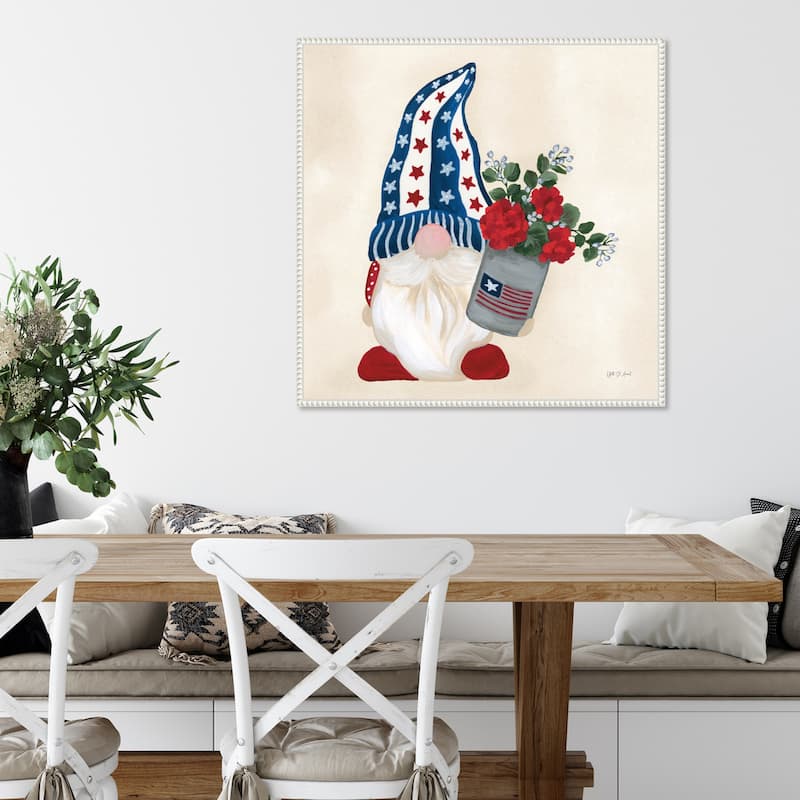 American Gnome V by Yvette St. Amant Framed Canvas Wall Art Print