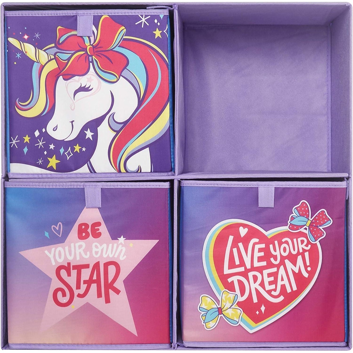 Jojo Siwa Collapsible Storage Cubby with 3 Cubes - Bed Bath