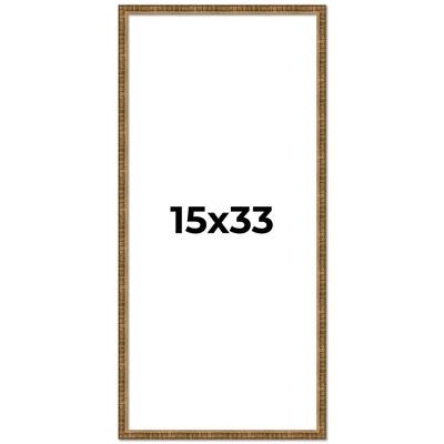 15x33 Frame Gold Solid Wood Picture Frame - Complete Modern Photo