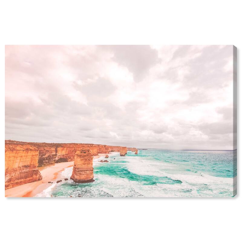 Wynwood Studio Canvas Nautical and Coastal The Twelve Apostles Blue and Turquoise Nautical & Coastal Wall Art Canvas Print