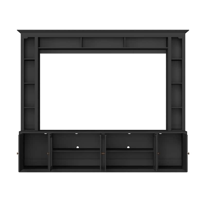 92" Modern 4-Piece Entertainment Center Wall Unit Media Console with Bookshelves for TVs Up to 80"