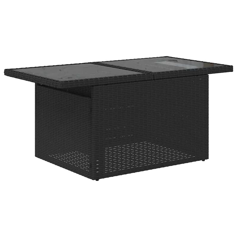 vidaXL Patio Sofa Set with Cushions Table and Couches 11 Piece Poly Rattan - 24.4" x 24.4" x 27.2"