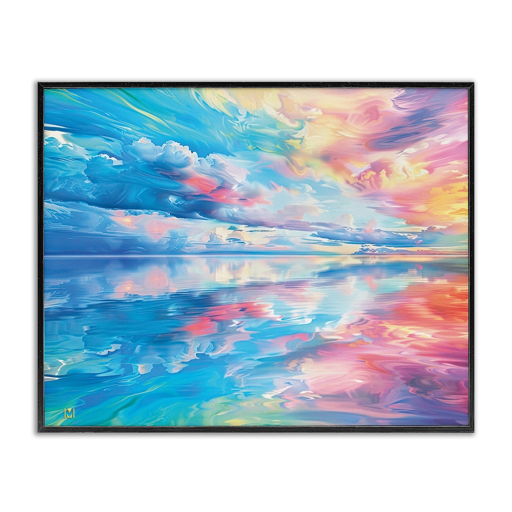 Stupell Prismatic Rainbow Sunset Framed Giclee Art Design By Michael Ward