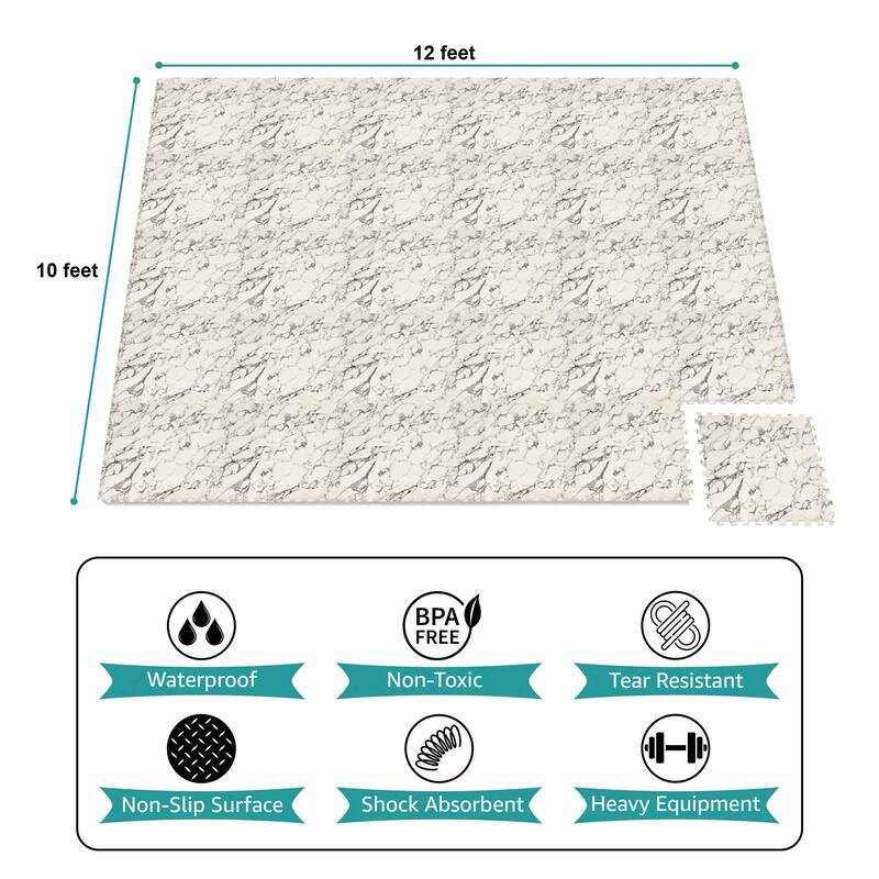 Sorbus 120 Sq. Ft. Wood Grain Floor Tiles Foam Mat EVA Interlocking Mats Tile 3/8-Inch Thick Flooring Wood Puzzle Exercise Mats