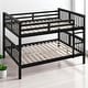 preview thumbnail 5 of 30, Full Over Full Bunk Bed with Convertible Design, Wooden Frame with Guardrails, No Box Spring Required,Guest Room Furniture Black