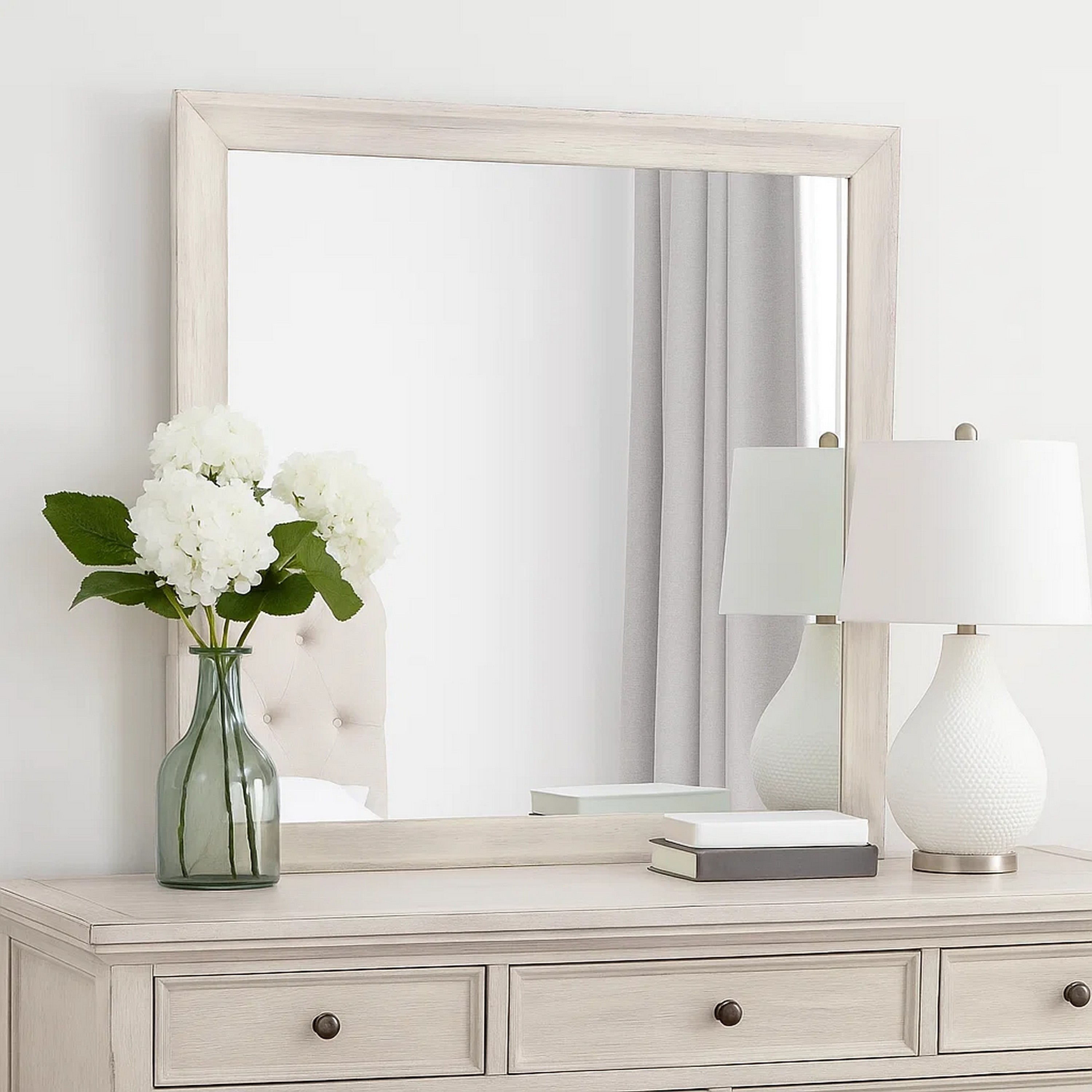 table dresser mirror ITALIAN Mid Century Modern Maple Long DRESSER / Vanity + Large Mirror, c. 1960's