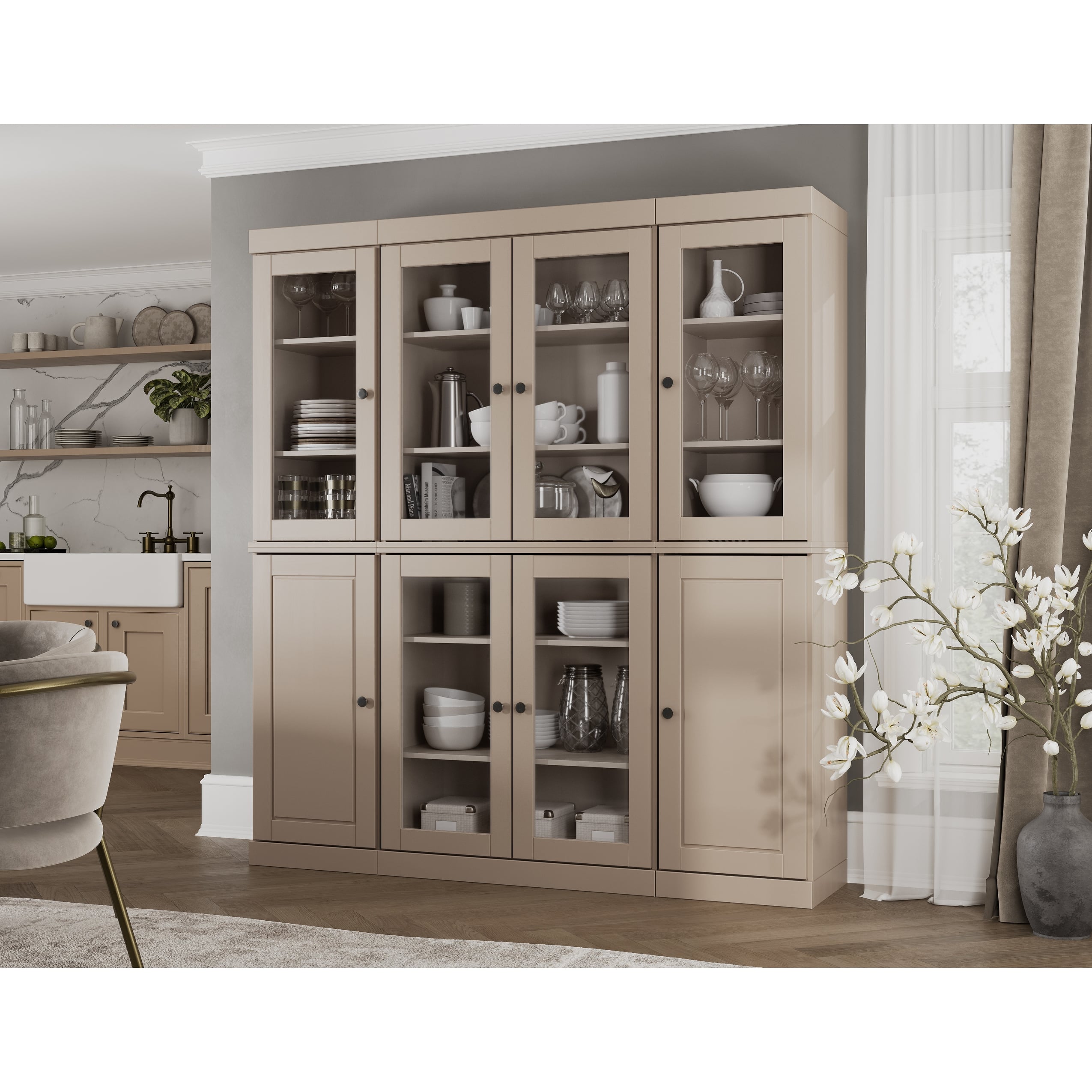Option Beige - 6 Clear Glass-2 Solid