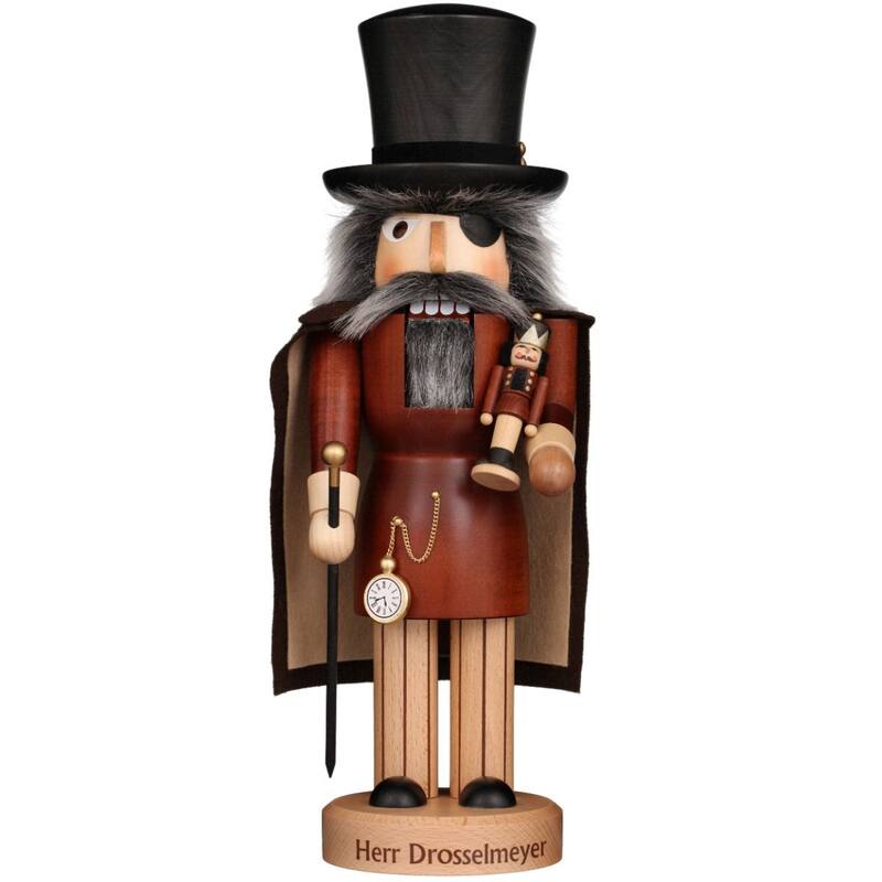 15.5" Free Standing Christian Ulbricht Handcrafted Wooden Drosselmeier Nutcracker
