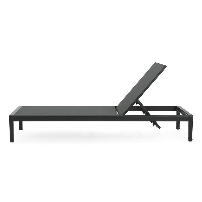 Cape Coral Outdoor Aluminum Chaise Lounge (Set of 2) by Christopher Knight Home - 77.56" D x 25.20" W x 11.80" H