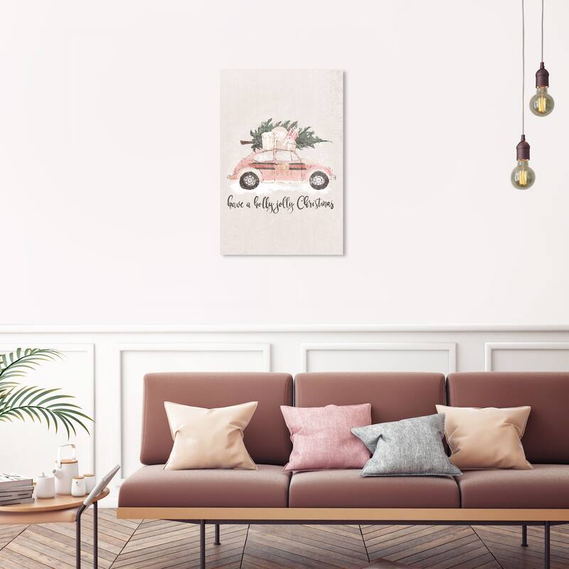 Wynwood Studio Canvas Holiday and Seasonal Holly Jolly Guests White Rustic Wall Art Canvas Print - 20 x 30