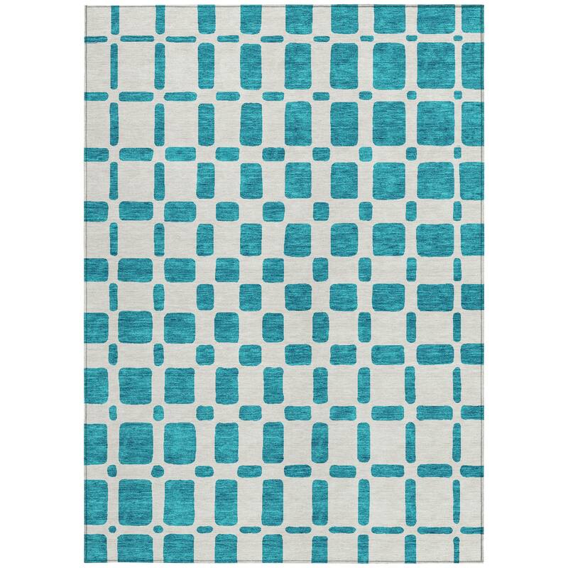 HomeRoots Geometric Transitional Rectangle Outdoor Rug