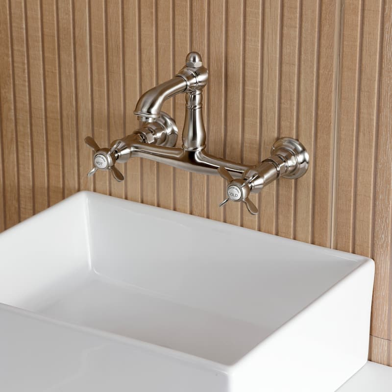 Kingston Brass Essex Two-Handle 2-Hole Wall Mount Bathroom Faucet