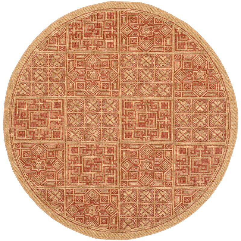 SAFAVIEH Courtyard Jacklyn Geometric Block Indoor/ Outdoor Area Rug