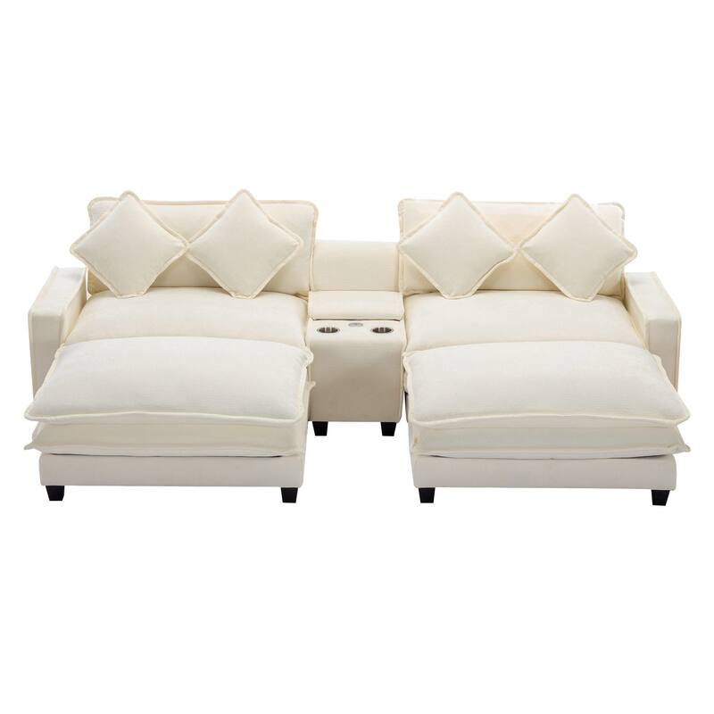 Stylish and Functional Sectional Sofa with Chenille Upholstery by Harper&Bright Designs