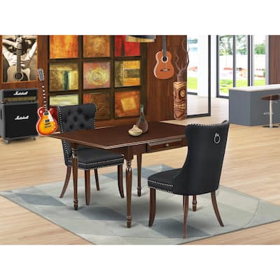East West Furniture Dinette Set Consists of a Rectangle Kitchen Table and Parson Chairs, Mahogany (Pieces Options)