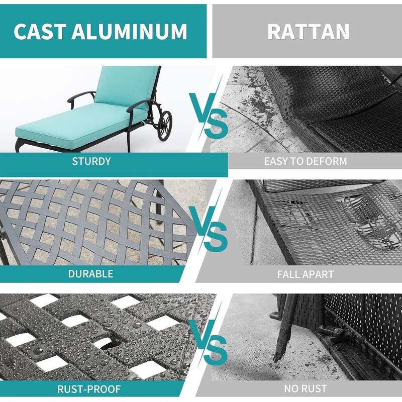 Aluminum Reclining Outdoor Chaise Lounge