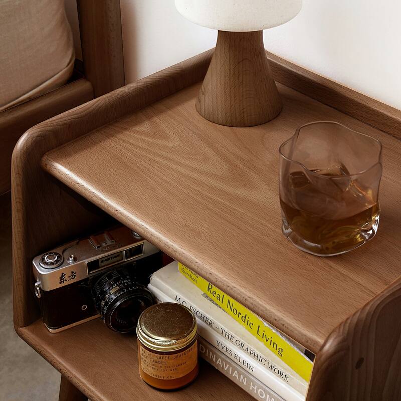 Solid Wood Simple Nightstands No Drawers