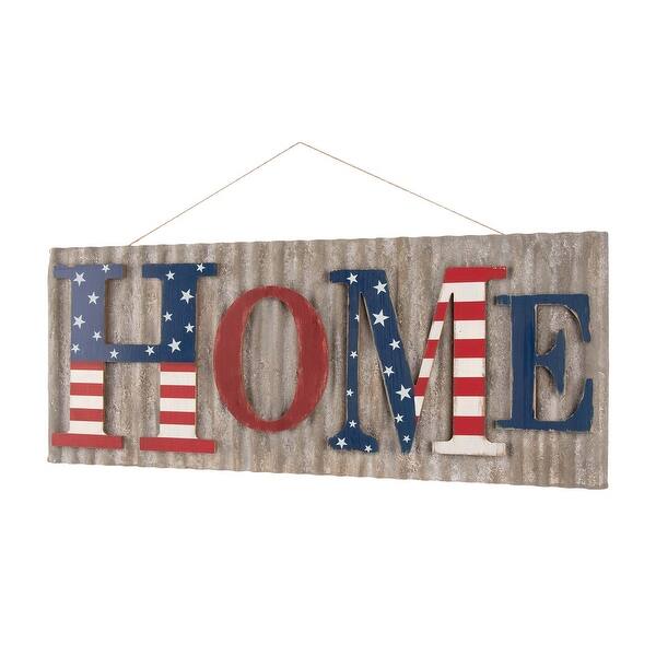 Shop Glitzhome 36 L Rustic Metal And Wooden Patriotic Wall Decor