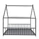 preview thumbnail 5 of 9, Black Full Size Metal House Bed with Fence & Back