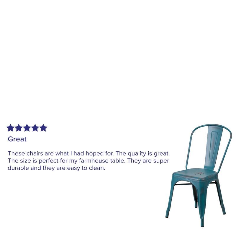 Distressed Metal Indoor/ Outdoor Stackable Chair