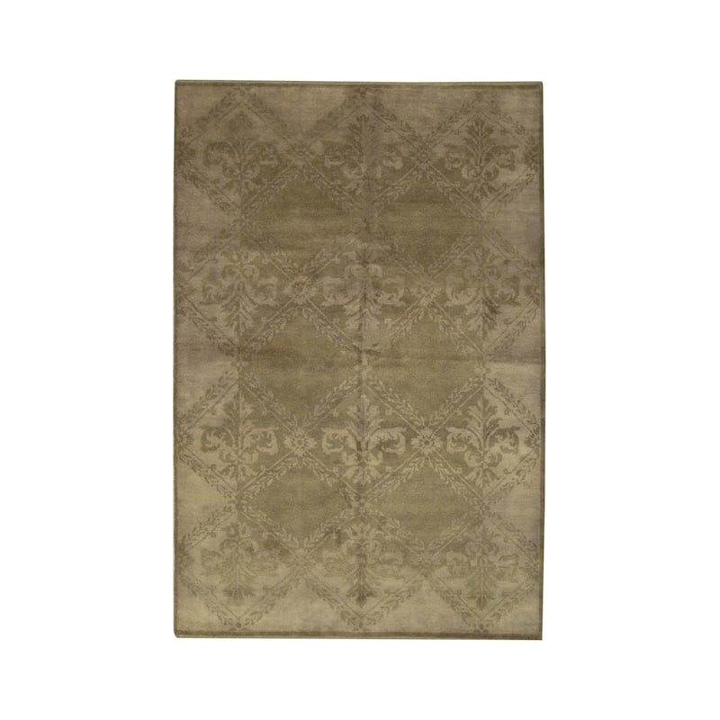 Handmade Wool Beige Transitional All Over Ningxia  Rug - 8'9 x 12'3
