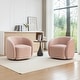 preview thumbnail 86 of 107, SEYNAR Modern Glam Velvet Upholstered 360 Degree Swivel Accent Armchair Set of 2 Pink