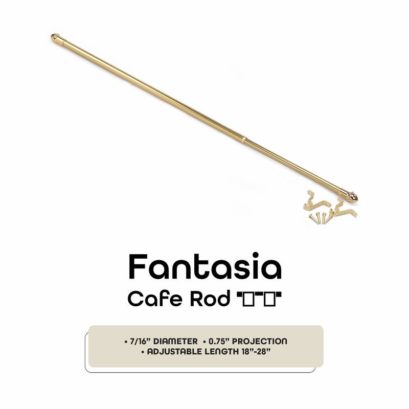 ACHIM Fantasia 7/16" Cafe Curtain Rod 3/4" Projection