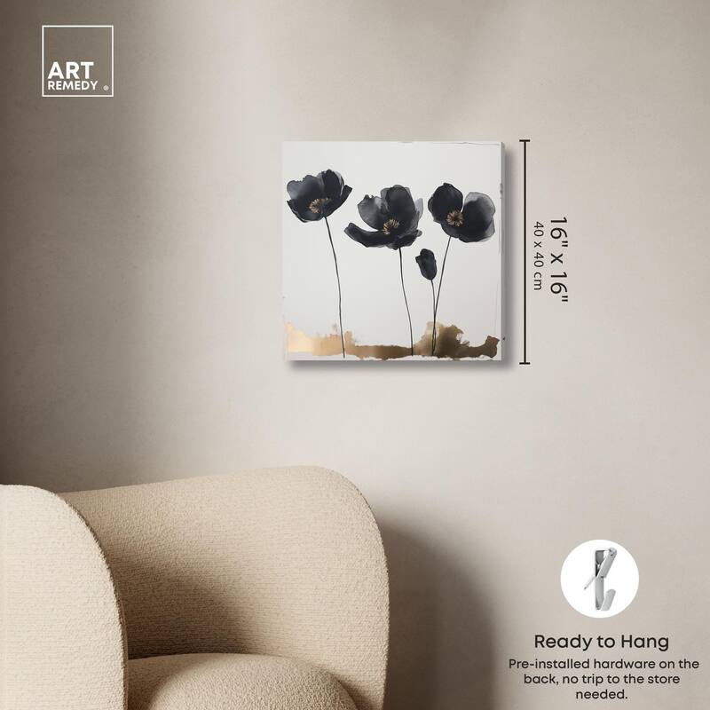 Nocturnal Flowers I Canvas by Art Remedy, Gallery Wrapped