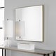 preview thumbnail 1 of 9, Uttermost Alexo 28" Square Flat Framed Accent Mirror Brushed Gold