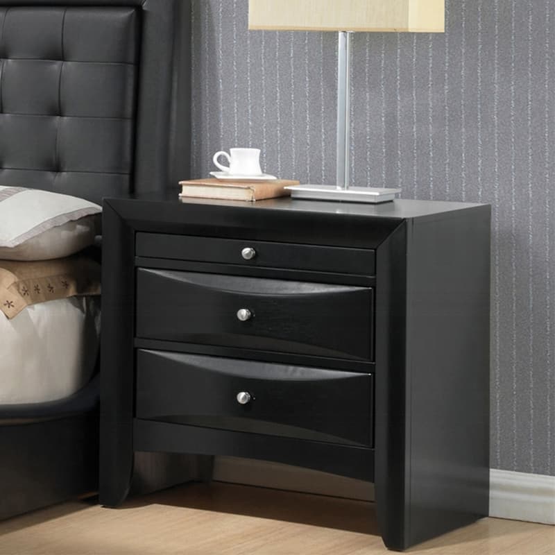 Wooden Nightstand with 2 Drawers and 1 Tray