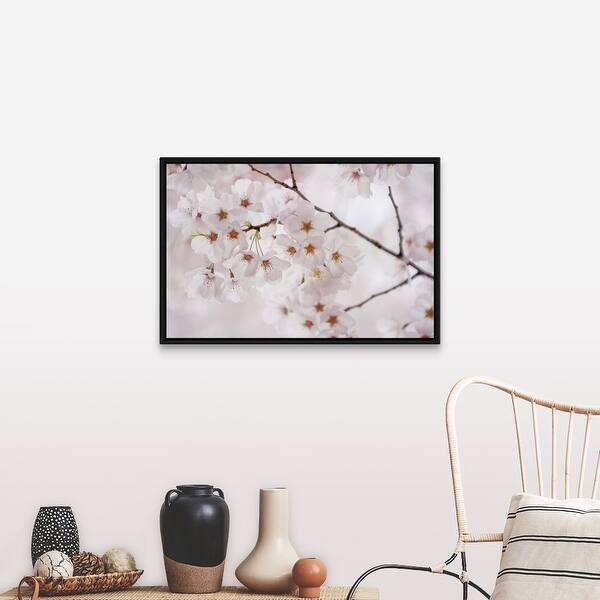 Shop Japanese Cherry Blossom Black Float Frame Canvas Art