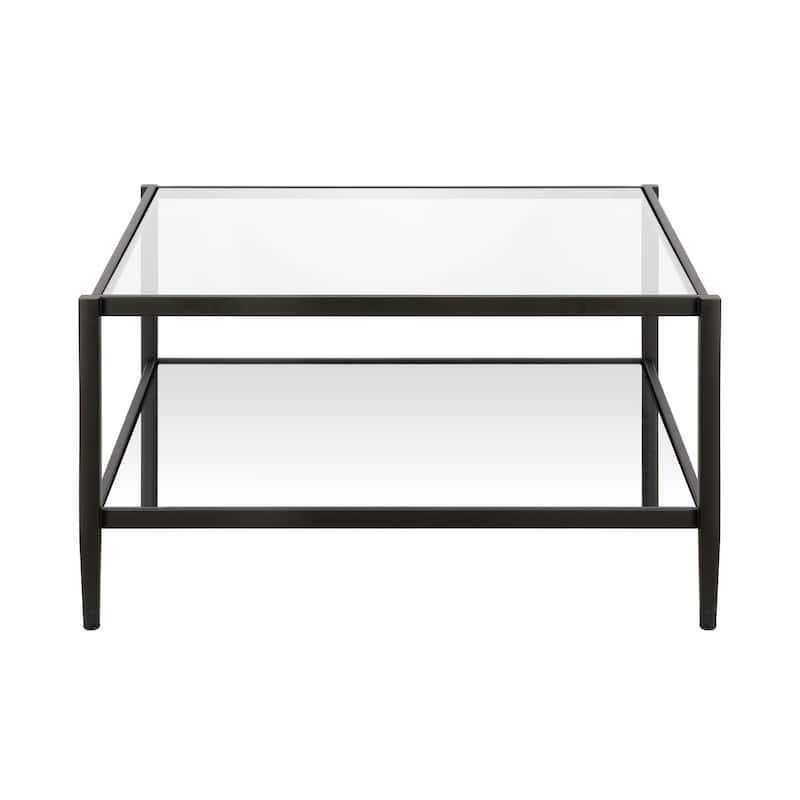 Hera Square Coffee Table with Mirror Bottom Shelf
