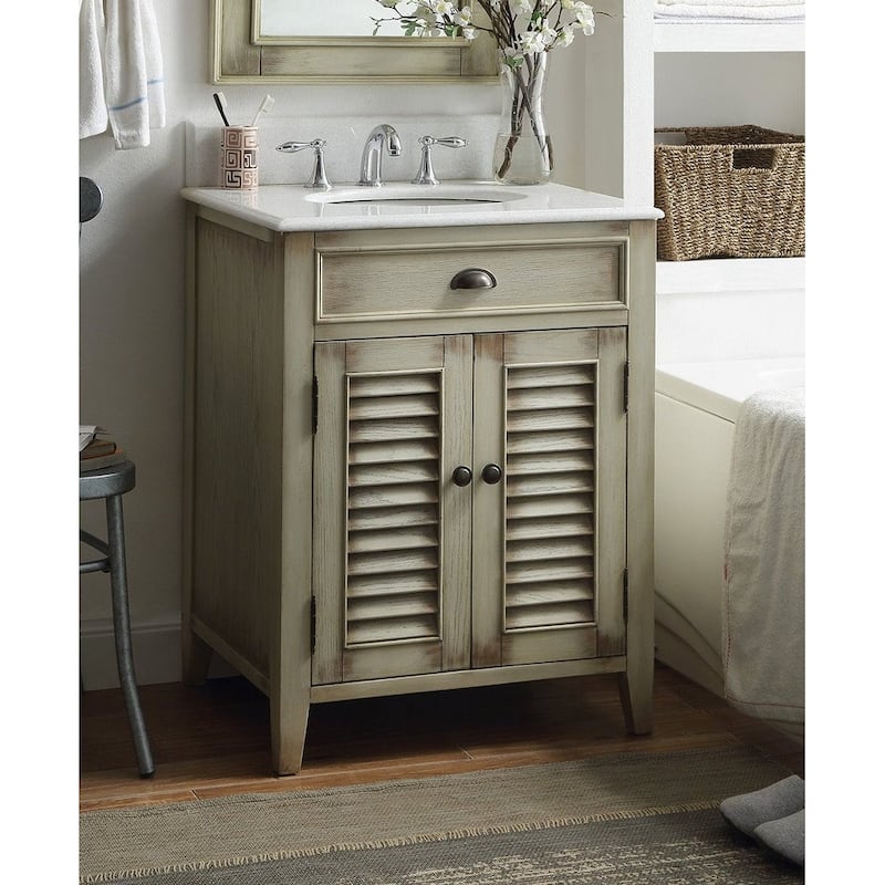 Benton Collection 26" Bayview Single Sink Bathroom Vanity With Mirror