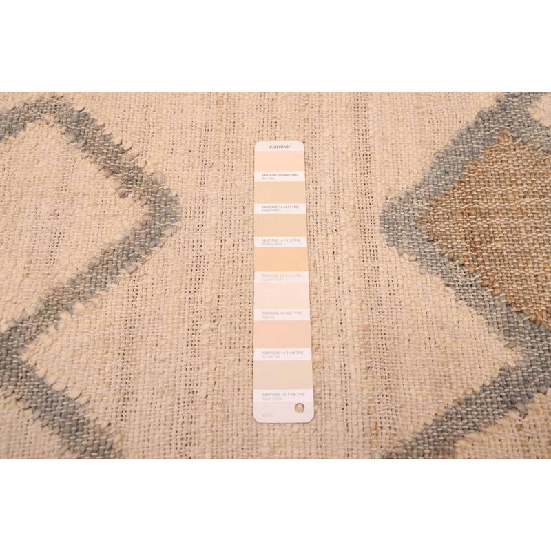 ECARPETGALLERY Flat-Weave Palas Denizli Cream Jute Kilim - 5'4 x 7'4