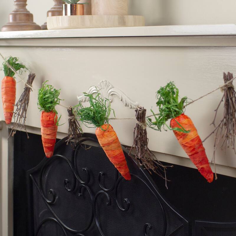 3.25' Orange Carrot Twig Artificial Springtime Easter Party Garl