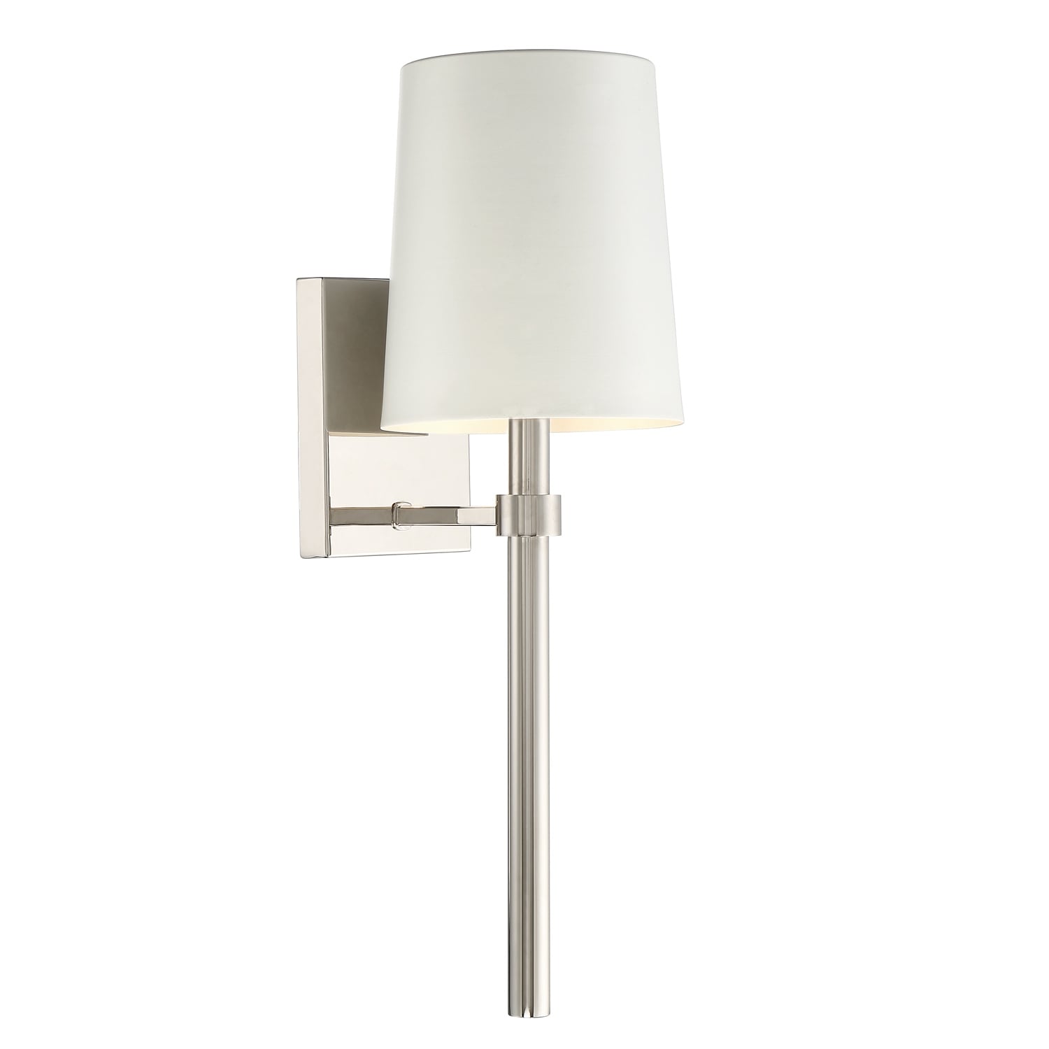 Bromley 1 Light Polished Nickel Wall Mount - 5.5'' W x 18.5'' H x 7'' D - 5.5'' W x 18.5'' H x 7'' D