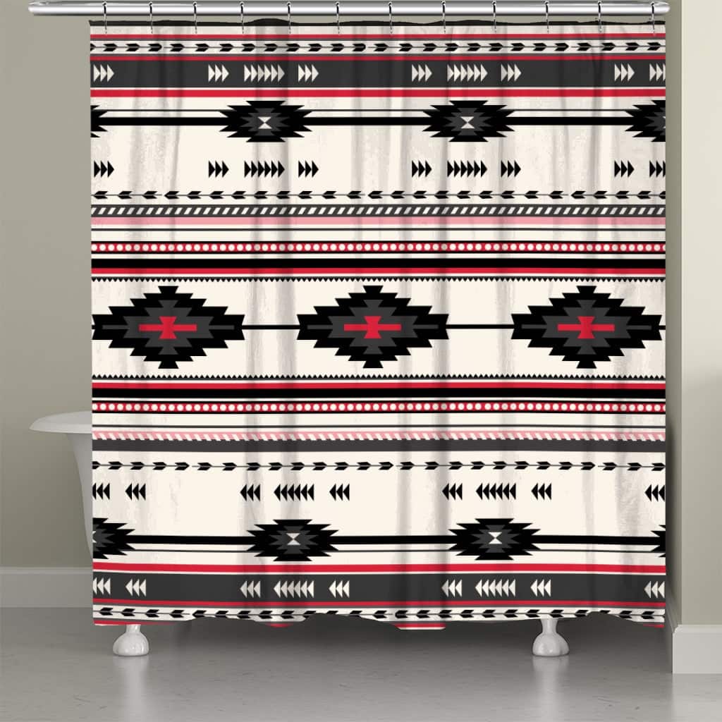 Laural Home Southwest Craze Red Shower Curtain