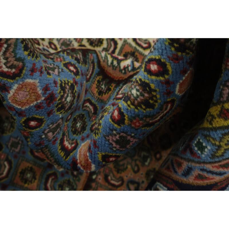 Hand Knotted Oriental 100% Wool Carpet Traditional Geometric Coral Tabriz Area Rug - 9' 3'' X 6' 5''