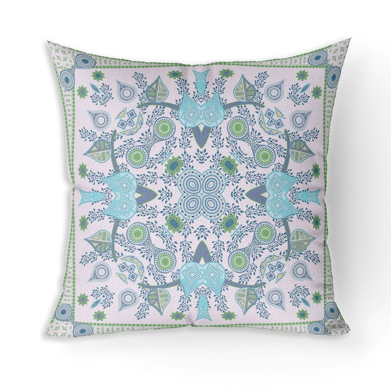 Amrita Sen Paisley Leaf Geo Indoor Outdoor Pillow Zip - 18" x 18"